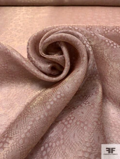 Made In Switzerland Circles And Floral Metallic Jacquard Gazar - Dusty Rose / Gold -Fabrics And Fabrics Store 18566 3