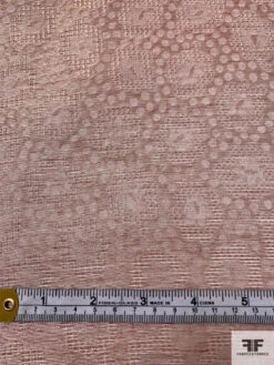 Made In Switzerland Circles And Floral Metallic Jacquard Gazar - Dusty Rose / Gold -Fabrics And Fabrics Store 18566 6