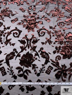 French Regal Floral Cut Panné Velvet With Lurex - Brown / Black 16 French Regal Floral Cut Panné Velvet With Lurex - Brown / Black -Fabrics And Fabrics Store 18589 5