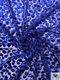 French Spotted Cut Panné Velvet - Deep Royal Blue