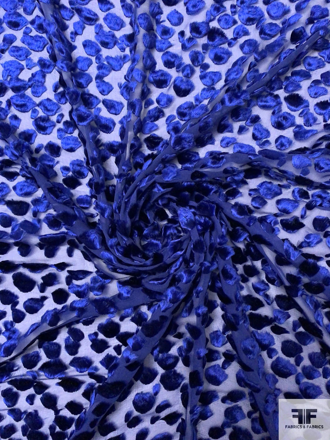 French Spotted Cut Panné Velvet - Deep Royal Blue 5 French Spotted Cut Panné Velvet - Deep Royal Blue - Image 3