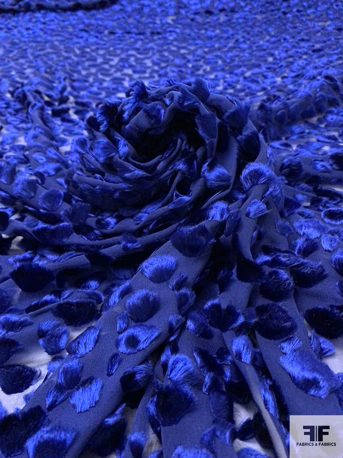 French Spotted Cut Panné Velvet - Deep Royal Blue 6 French Spotted Cut Panné Velvet - Deep Royal Blue - Image 4