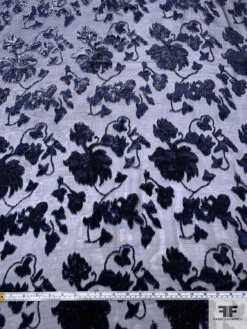 French Floral Vines Cut Panné Velvet With Lurex - Navy / Black 15 French Floral Vines Cut Panné Velvet With Lurex - Navy / Black -Fabrics And Fabrics Store 18591 5