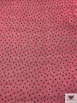 French Polka Dot Diamond Lattice Cut Velvet - Ajax Red / Black -Fabrics And Fabrics Store 18594 4