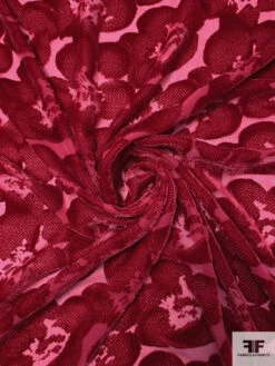 French Floral Cut Velvet - Lipstick Red 11 French Floral Cut Velvet - Lipstick Red -Fabrics And Fabrics Store 18596 2