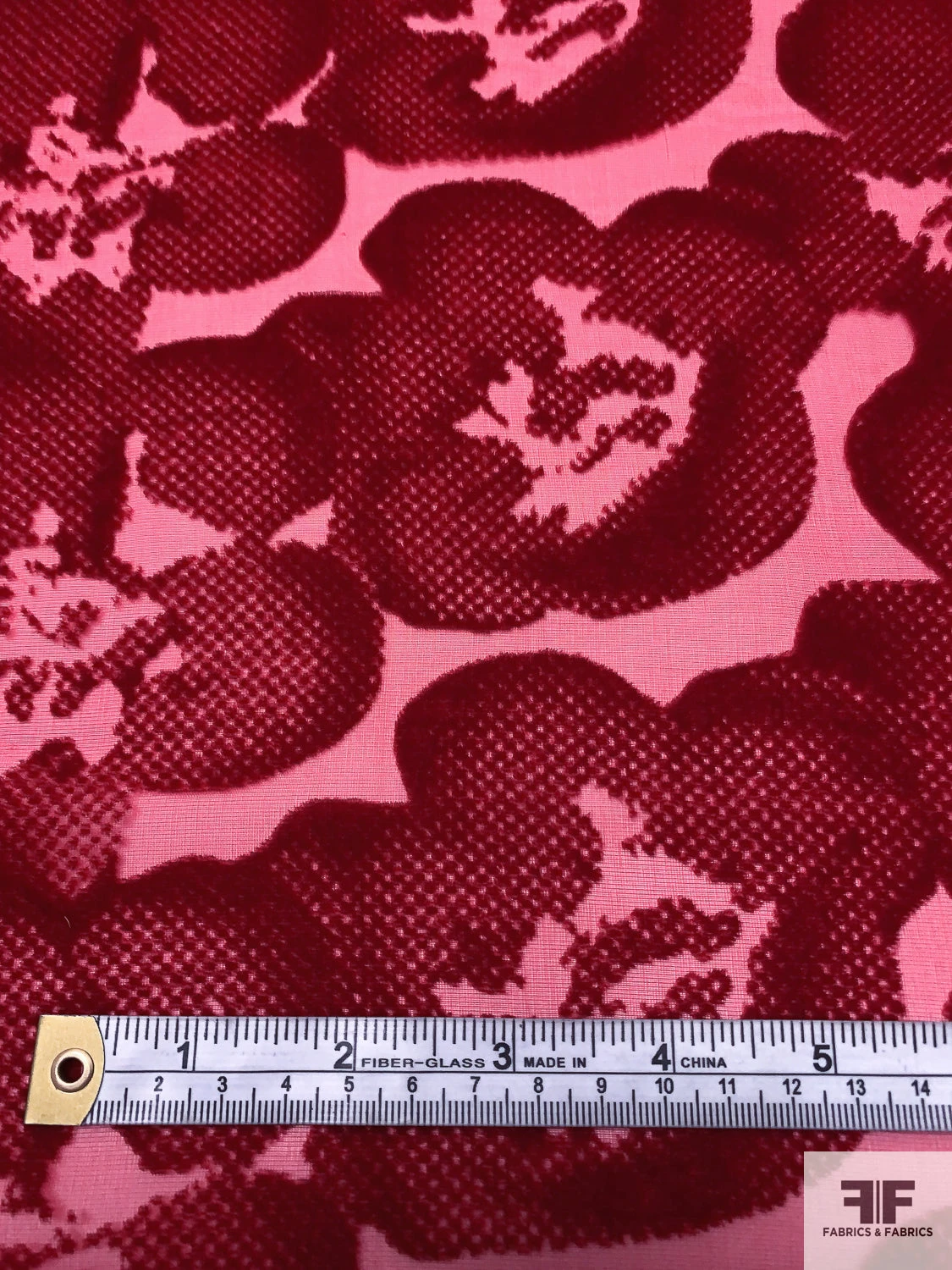 French Floral Cut Velvet - Lipstick Red 8 French Floral Cut Velvet - Lipstick Red - Image 6