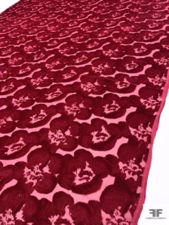 French Floral Cut Velvet - Lipstick Red 15 French Floral Cut Velvet - Lipstick Red -Fabrics And Fabrics Store 18596 7