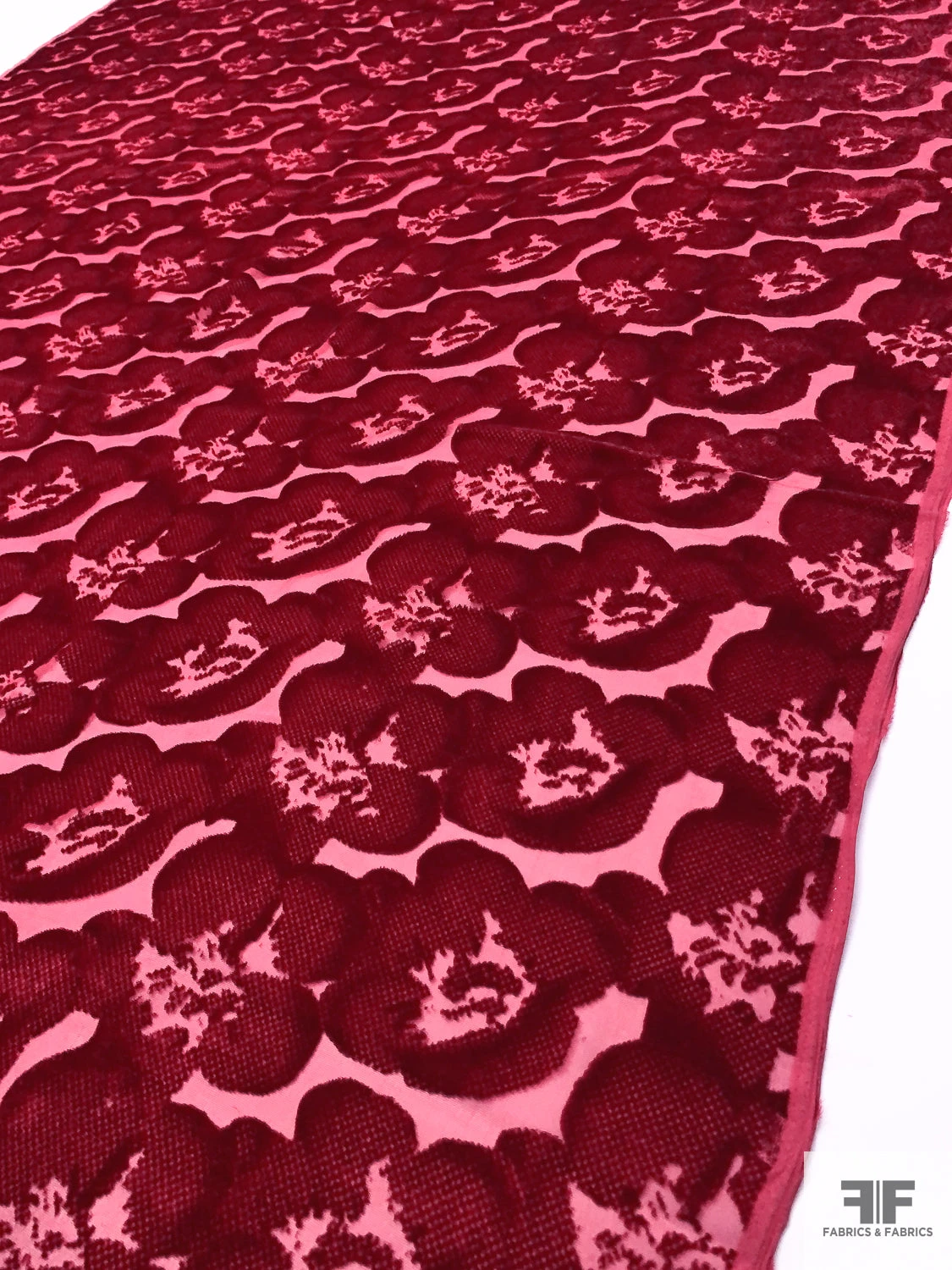 French Floral Cut Velvet - Lipstick Red 9 French Floral Cut Velvet - Lipstick Red - Image 7