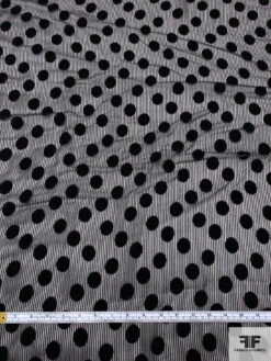 French Polka Dot Striped Cut Velvet - Black 15 French Polka Dot Striped Cut Velvet - Black -Fabrics And Fabrics Store 18597 5