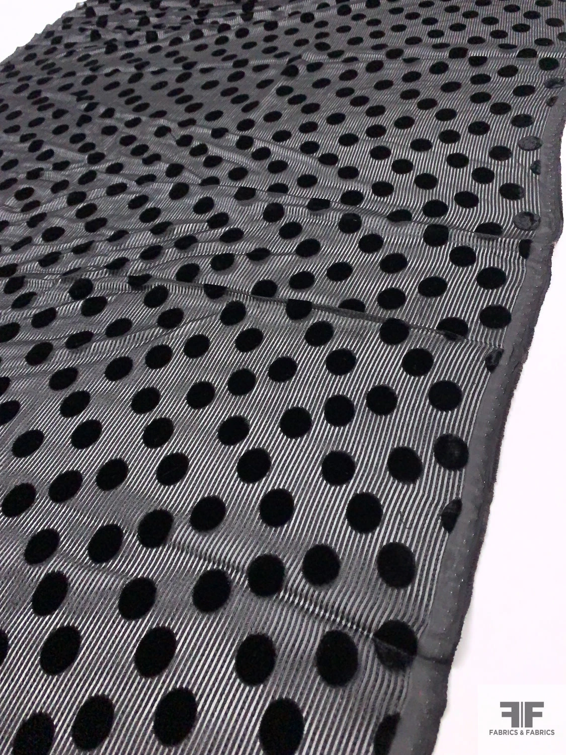 French Polka Dot Striped Cut Velvet - Black 10 French Polka Dot Striped Cut Velvet - Black - Image 8