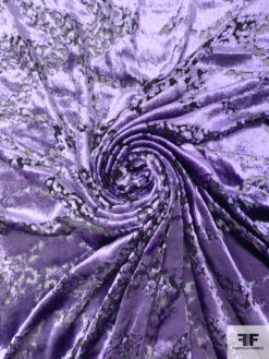 French Triangle Motif Cut Panné Velvet - Lavender / Black 12 French Triangle Motif Cut Panné Velvet - Lavender / Black -Fabrics And Fabrics Store 18601 2