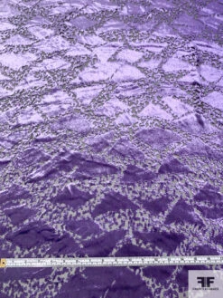 French Triangle Motif Cut Panné Velvet - Lavender / Black 15 French Triangle Motif Cut Panné Velvet - Lavender / Black -Fabrics And Fabrics Store 18601 5