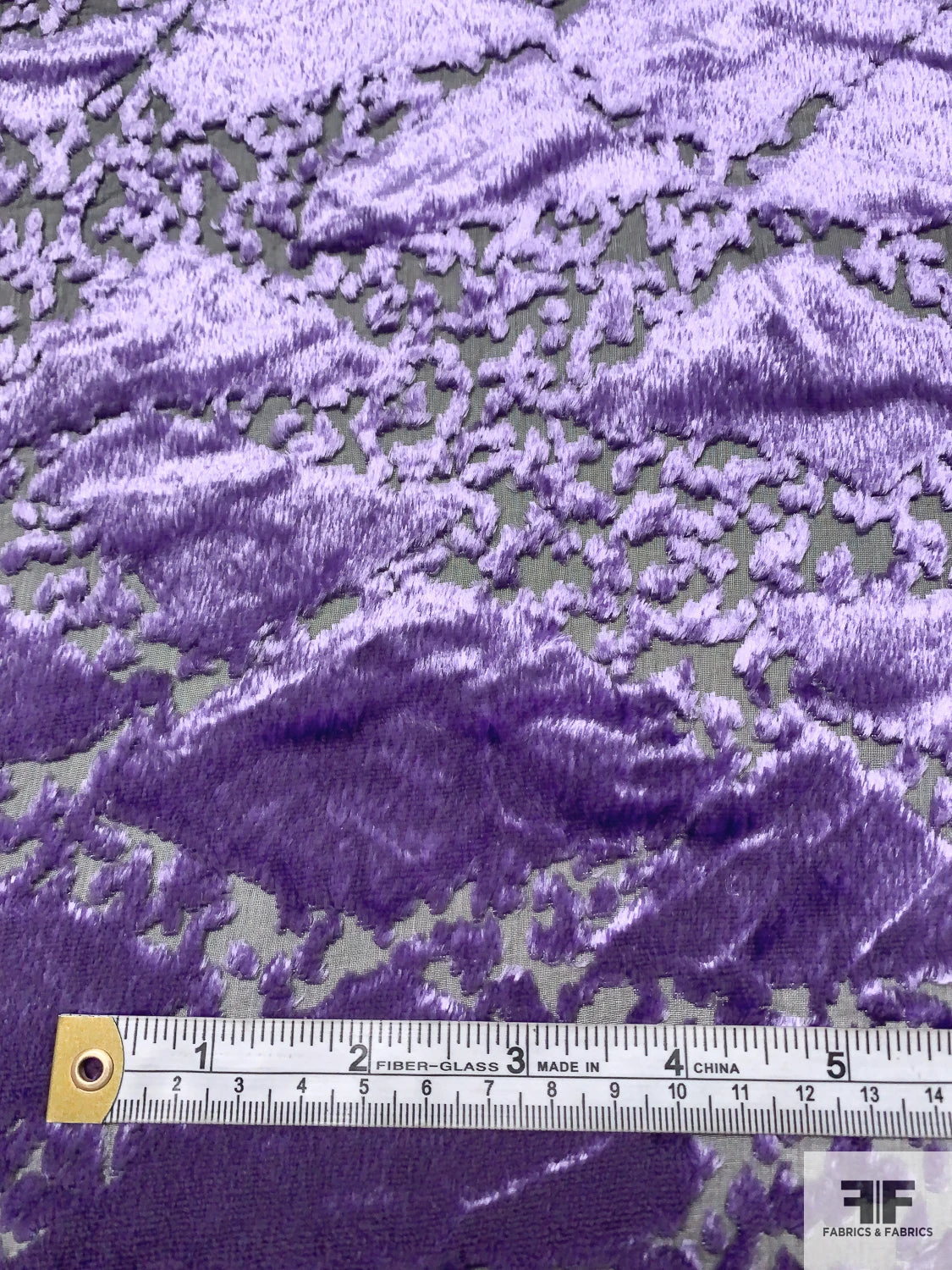 French Triangle Motif Cut Panné Velvet - Lavender / Black 9 French Triangle Motif Cut Panné Velvet - Lavender / Black - Image 7