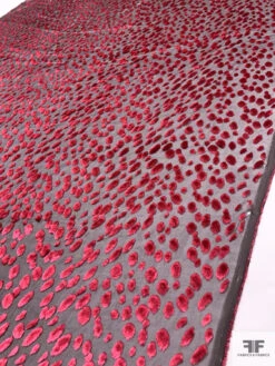 French Spotted Cut Panné Velvet - Cherry Red / Brown 16 French Spotted Cut Panné Velvet - Cherry Red / Brown -Fabrics And Fabrics Store 18611 7
