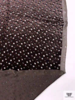 French Polka Dots Cut Panné Velvet With Lurex - Brown / Black -Fabrics And Fabrics Store 18623 7