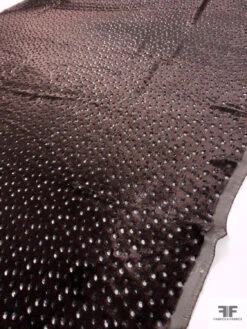 French Polka Dots Cut Panné Velvet With Lurex - Brown / Black -Fabrics And Fabrics Store 18623 8