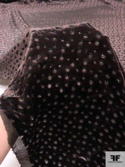 French Polka Dots Cut Panné Velvet With Lurex - Brown / Black -Fabrics And Fabrics Store 18623 9