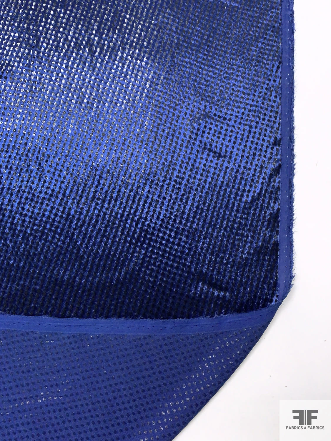 French Dotted Metallic Panné Velvet - Royal Blue / Black 8 French Dotted Metallic Panné Velvet - Royal Blue / Black - Image 6