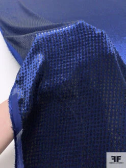 French Dotted Metallic Panné Velvet - Royal Blue / Black 17 French Dotted Metallic Panné Velvet - Royal Blue / Black -Fabrics And Fabrics Store 18631 9