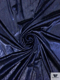 Solid Metallic Panné Velvet - Navy Blue
