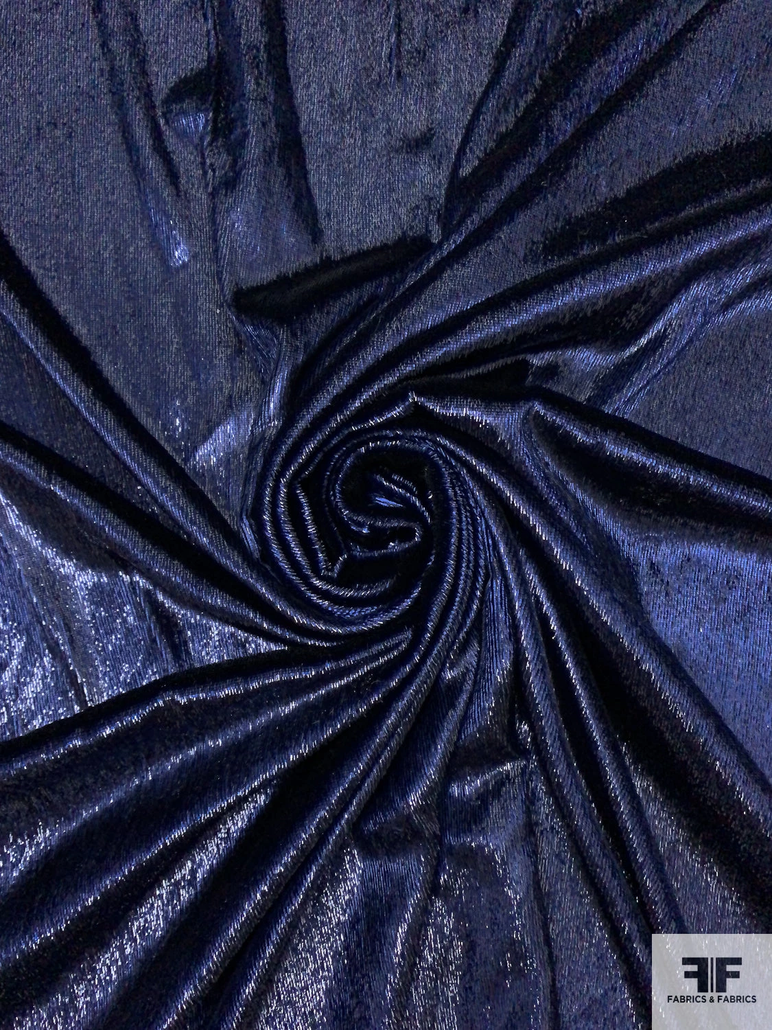 Solid Metallic Panné Velvet - Navy Blue 5 Solid Metallic Panné Velvet - Navy Blue - Image 3