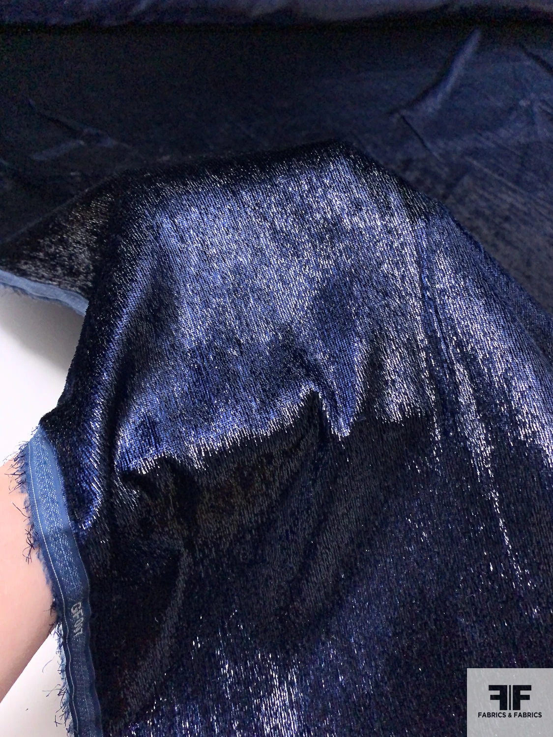 Solid Metallic Panné Velvet - Navy Blue 4 Solid Metallic Panné Velvet - Navy Blue - Image 2