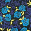 Floral And Swirl Vine Printed Silk Charmeuse - Turquoise / Royal Blue / Yellow / Bladk 1 Floral And Swirl Vine Printed Silk Charmeuse - Turquoise / Royal Blue / Yellow / Bladk -Fabrics And Fabrics Store 18705 3