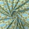 Oval Buds Printed Pointelle Cotton Lawn - Pistachio Green / Light Blue / Olive
