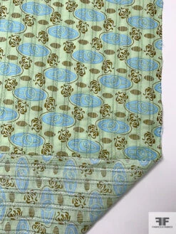 Oval Buds Printed Pointelle Cotton Lawn - Pistachio Green / Light Blue / Olive 17 Oval Buds Printed Pointelle Cotton Lawn - Pistachio Green / Light Blue / Olive -Fabrics And Fabrics Store 18725 6