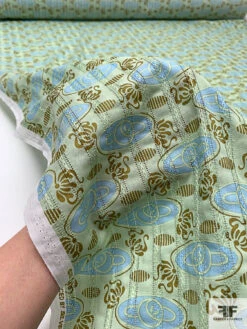 Oval Buds Printed Pointelle Cotton Lawn - Pistachio Green / Light Blue / Olive 19 Oval Buds Printed Pointelle Cotton Lawn - Pistachio Green / Light Blue / Olive -Fabrics And Fabrics Store 18725 8