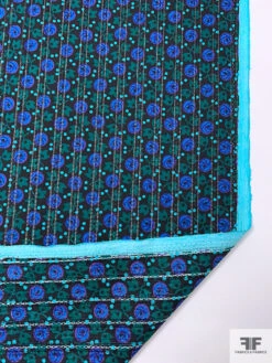 Ditsy Leaf And Buds Printed Pointelle Cotton Lawn - Black / Evergreen / Indigo Blue / Turquoise 18 Ditsy Leaf And Buds Printed Pointelle Cotton Lawn - Black / Evergreen / Indigo Blue / Turquoise -Fabrics And Fabrics Store 18727 7