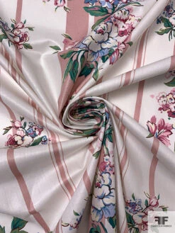Striped And Floral Printed Cotton Lawn With Scotchgard Finish - Dusty Rose / White / Green / Soft Blue 13 Striped And Floral Printed Cotton Lawn With Scotchgard Finish - Dusty Rose / White / Green / Soft Blue -Fabrics And Fabrics Store 18739 2