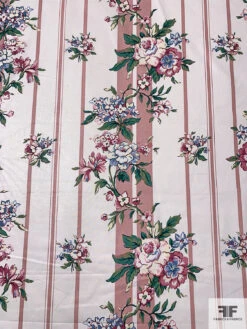 Striped And Floral Printed Cotton Lawn With Scotchgard Finish - Dusty Rose / White / Green / Soft Blue 14 Striped And Floral Printed Cotton Lawn With Scotchgard Finish - Dusty Rose / White / Green / Soft Blue -Fabrics And Fabrics Store 18739 3