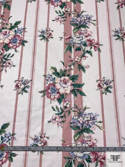Striped And Floral Printed Cotton Lawn With Scotchgard Finish - Dusty Rose / White / Green / Soft Blue 15 Striped And Floral Printed Cotton Lawn With Scotchgard Finish - Dusty Rose / White / Green / Soft Blue -Fabrics And Fabrics Store 18739 4