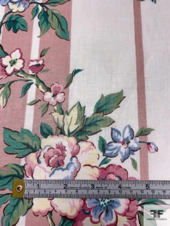 Striped And Floral Printed Cotton Lawn With Scotchgard Finish - Dusty Rose / White / Green / Soft Blue 16 Striped And Floral Printed Cotton Lawn With Scotchgard Finish - Dusty Rose / White / Green / Soft Blue -Fabrics And Fabrics Store 18739 5