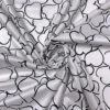 Made In Switzerland Hearts Printed Fine Cotton Twill-Sateen - White / Black -Fabrics And Fabrics Store 18741 1