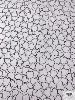 Made In Switzerland Hearts Printed Fine Cotton Twill-Sateen - White / Black 14 Made In Switzerland Hearts Printed Fine Cotton Twill-Sateen - White / Black -Fabrics And Fabrics Store 18741 3
