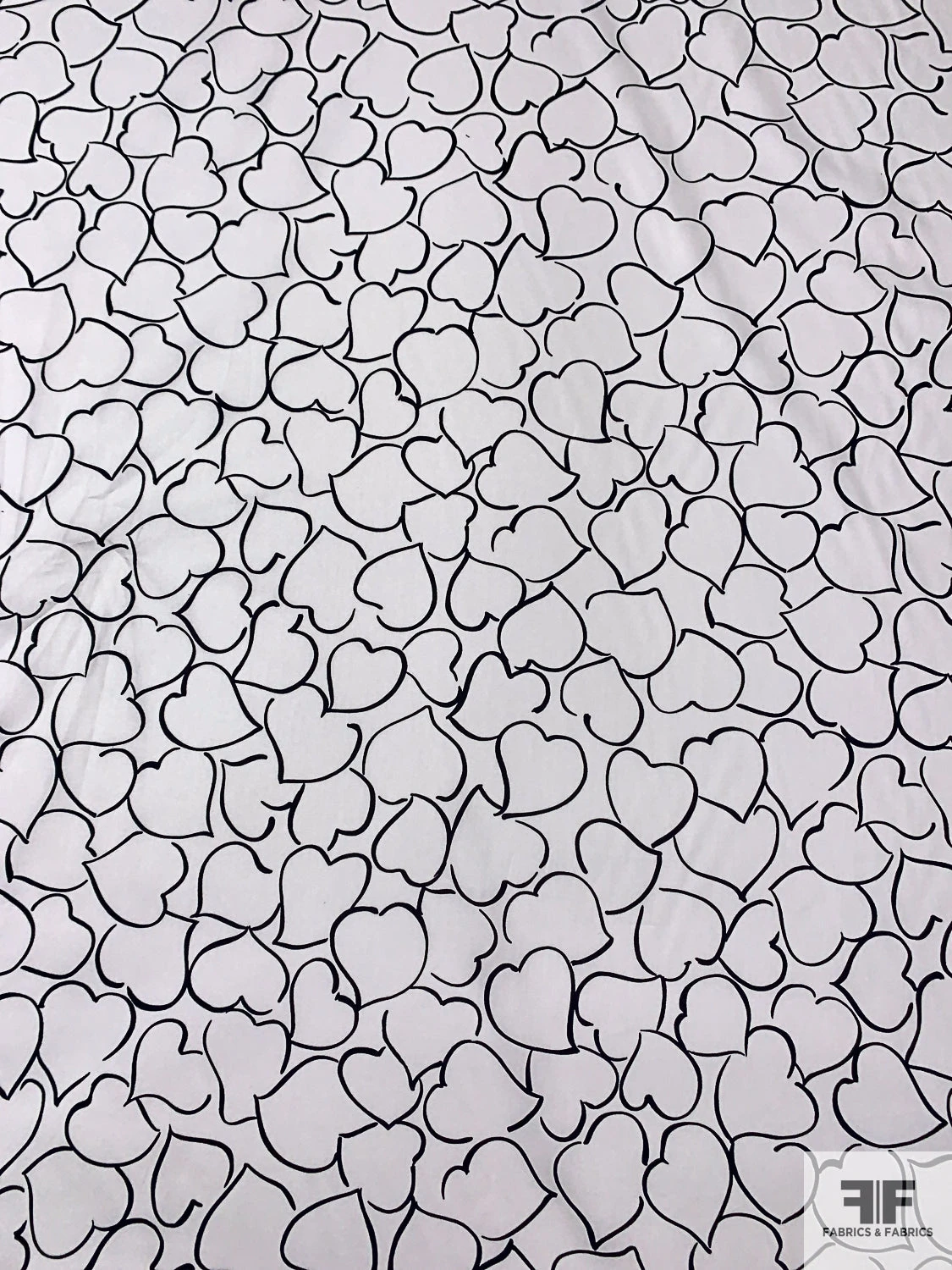 Made In Switzerland Hearts Printed Fine Cotton Twill-Sateen - White / Black 6 Made In Switzerland Hearts Printed Fine Cotton Twill-Sateen - White / Black - Image 4