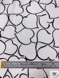 Made In Switzerland Hearts Printed Fine Cotton Twill-Sateen - White / Black 15 Made In Switzerland Hearts Printed Fine Cotton Twill-Sateen - White / Black -Fabrics And Fabrics Store 18741 5
