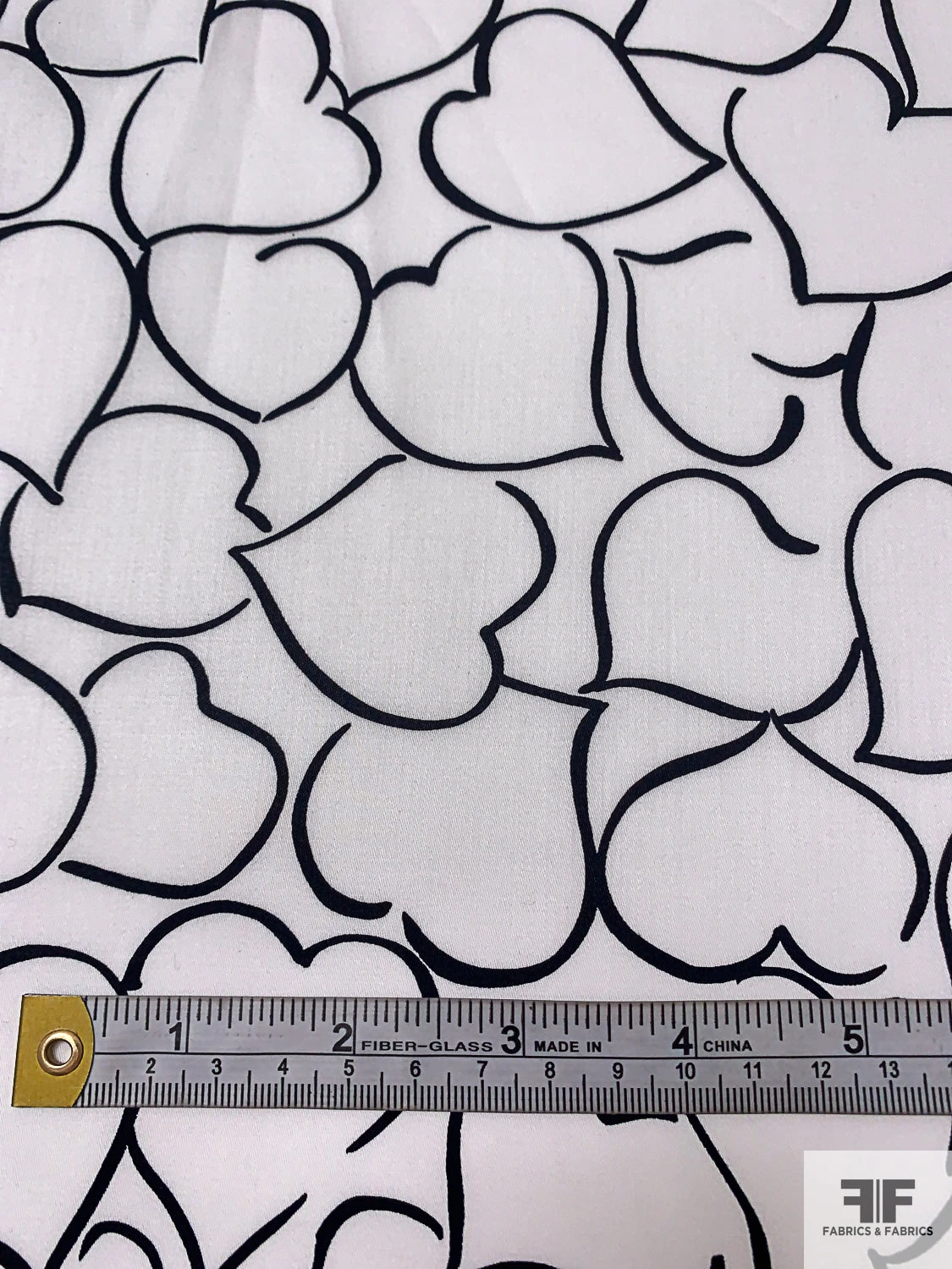 Made In Switzerland Hearts Printed Fine Cotton Twill-Sateen - White / Black 7 Made In Switzerland Hearts Printed Fine Cotton Twill-Sateen - White / Black - Image 5