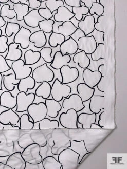Made In Switzerland Hearts Printed Fine Cotton Twill-Sateen - White / Black 16 Made In Switzerland Hearts Printed Fine Cotton Twill-Sateen - White / Black -Fabrics And Fabrics Store 18741 6
