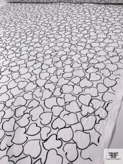 Made In Switzerland Hearts Printed Fine Cotton Twill-Sateen - White / Black 17 Made In Switzerland Hearts Printed Fine Cotton Twill-Sateen - White / Black -Fabrics And Fabrics Store 18741 7