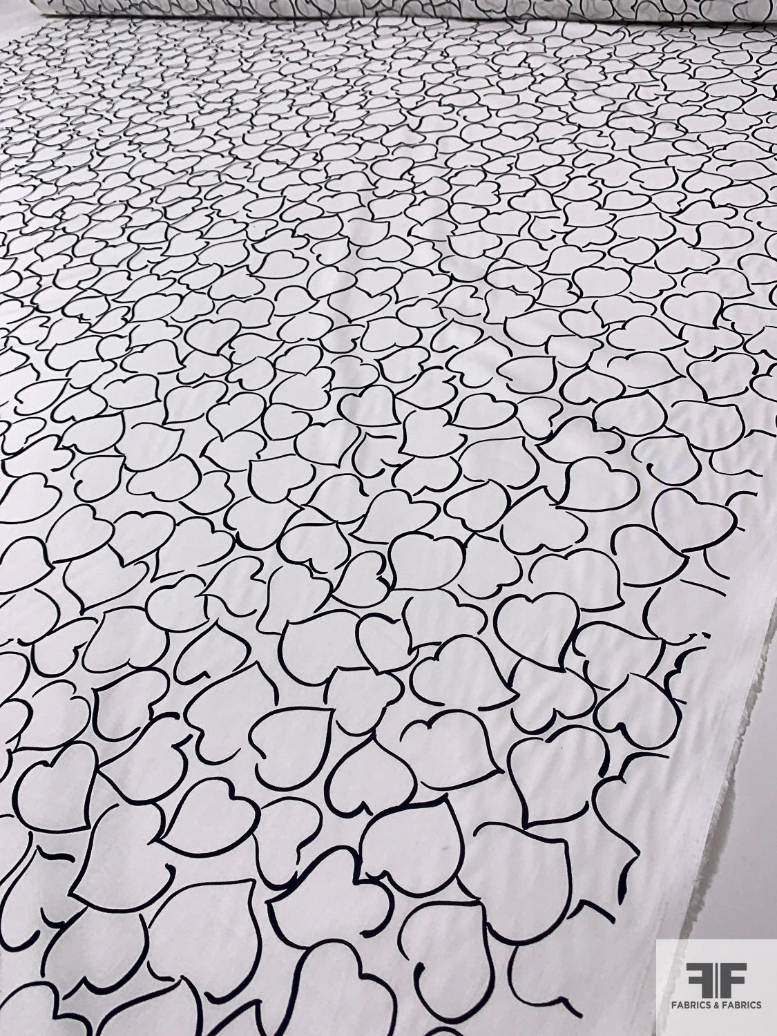 Made In Switzerland Hearts Printed Fine Cotton Twill-Sateen - White / Black 9 Made In Switzerland Hearts Printed Fine Cotton Twill-Sateen - White / Black - Image 7