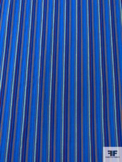 Vertical Multicolor Striped Seersucker Cotton With Stretch - Blue / Navy / Ochre / Maroon / Pear Green 14 Vertical Multicolor Striped Seersucker Cotton With Stretch - Blue / Navy / Ochre / Maroon / Pear Green -Fabrics And Fabrics Store 18746 3