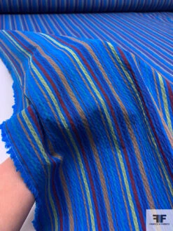 Vertical Multicolor Striped Seersucker Cotton With Stretch - Blue / Navy / Ochre / Maroon / Pear Green 19 Vertical Multicolor Striped Seersucker Cotton With Stretch - Blue / Navy / Ochre / Maroon / Pear Green -Fabrics And Fabrics Store 18746 8