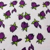 Tulip Buds Printed Cotton Pique - Purple / Bright Green / Black / White -Fabrics And Fabrics Store 18748 4