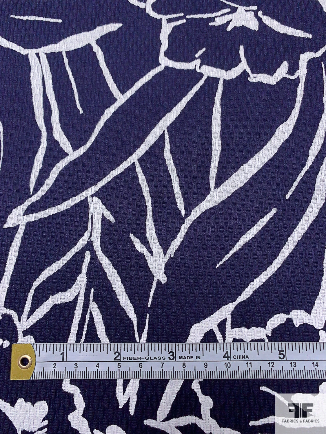 Sketch Floral Printed Stretch Cotton Pique - Navy / White 9 Sketch Floral Printed Stretch Cotton Pique - Navy / White - Image 7