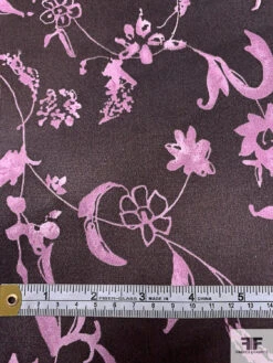 Vine Floral Cloudy Printed Stretch Cotton Twill - Eggplant Brown / Dusty Orchid 16 Vine Floral Cloudy Printed Stretch Cotton Twill - Eggplant Brown / Dusty Orchid -Fabrics And Fabrics Store 18756 5