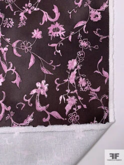 Vine Floral Cloudy Printed Stretch Cotton Twill - Eggplant Brown / Dusty Orchid 17 Vine Floral Cloudy Printed Stretch Cotton Twill - Eggplant Brown / Dusty Orchid -Fabrics And Fabrics Store 18756 6
