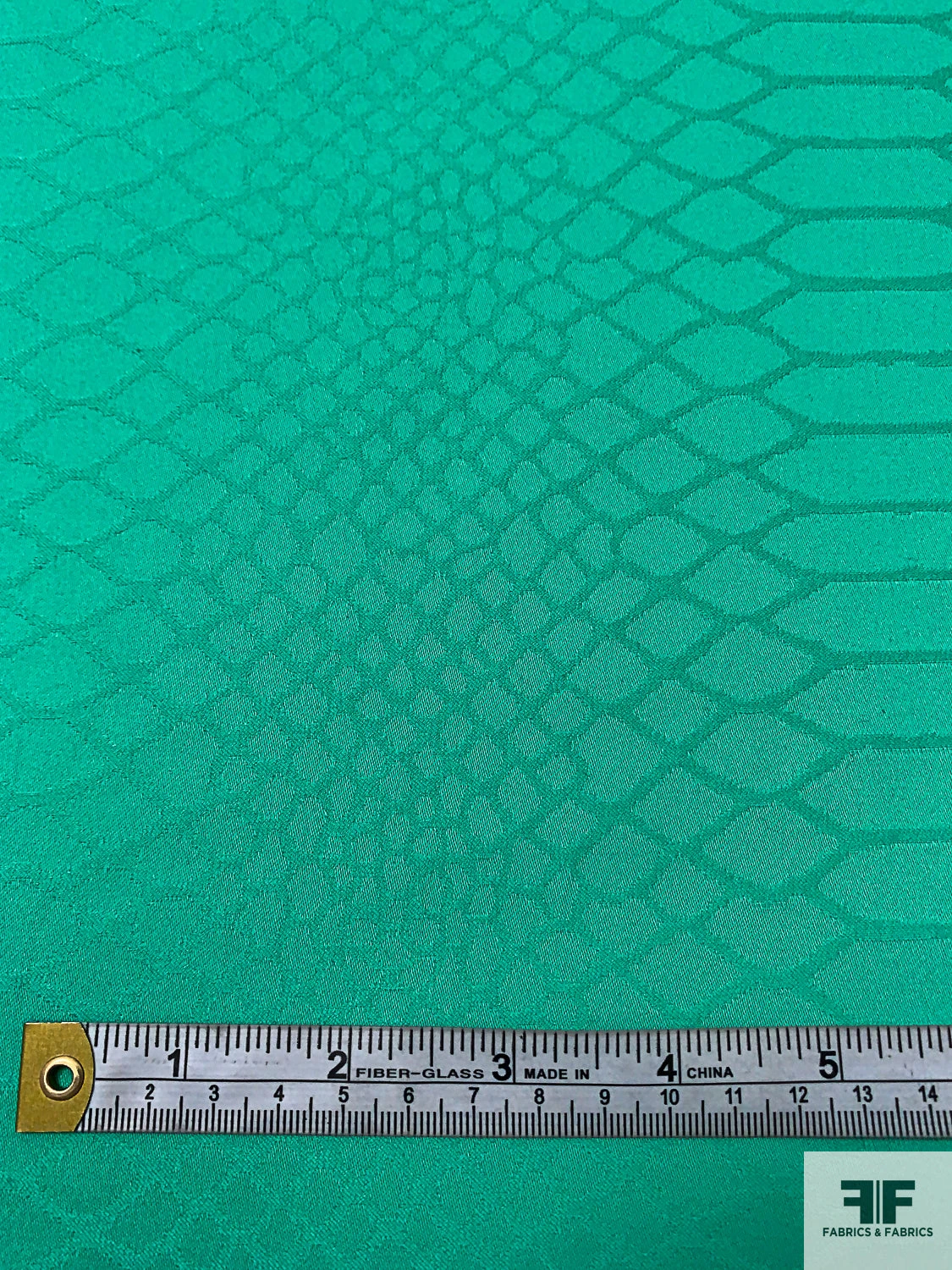 Reptile Pattern Stretch Jacquard Cotton Twill - Jade Green 8 Reptile Pattern Stretch Jacquard Cotton Twill - Jade Green - Image 6